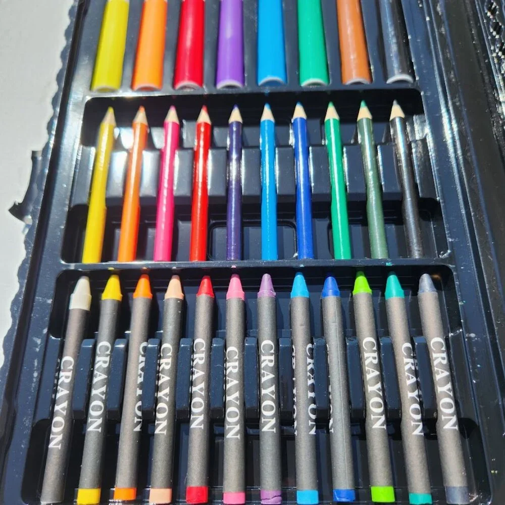 Art Set Kit Colored Pencils Watercolor Crayons Markers Oil Pastels For K…